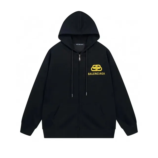 Balenciaga Zip-Up Hoodie Yellow Logo
