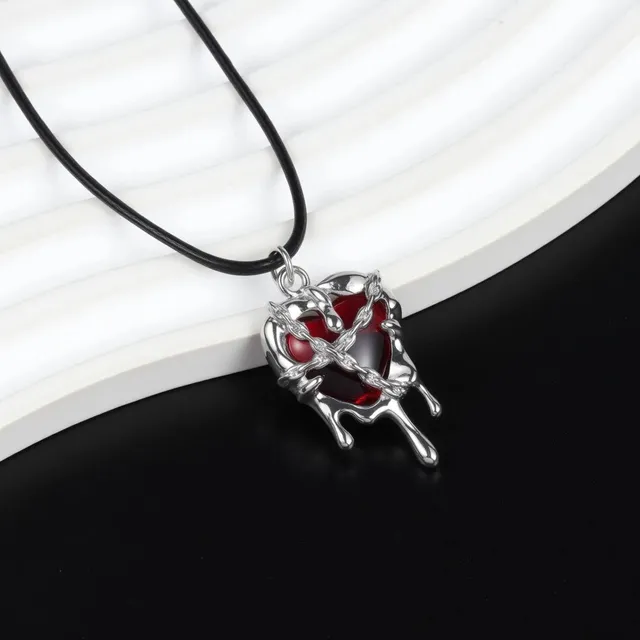 Swarovski Heart Pendant Dripping Heart with Chain Detail
