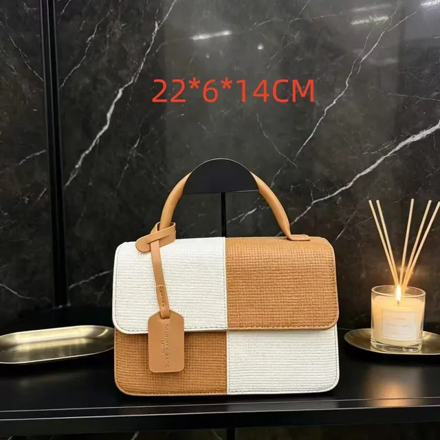 Top-Handle Bag Two-Tone Woven