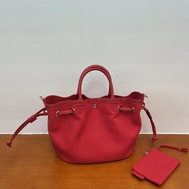 Drawstring Tote Bag Matching Pouch Set