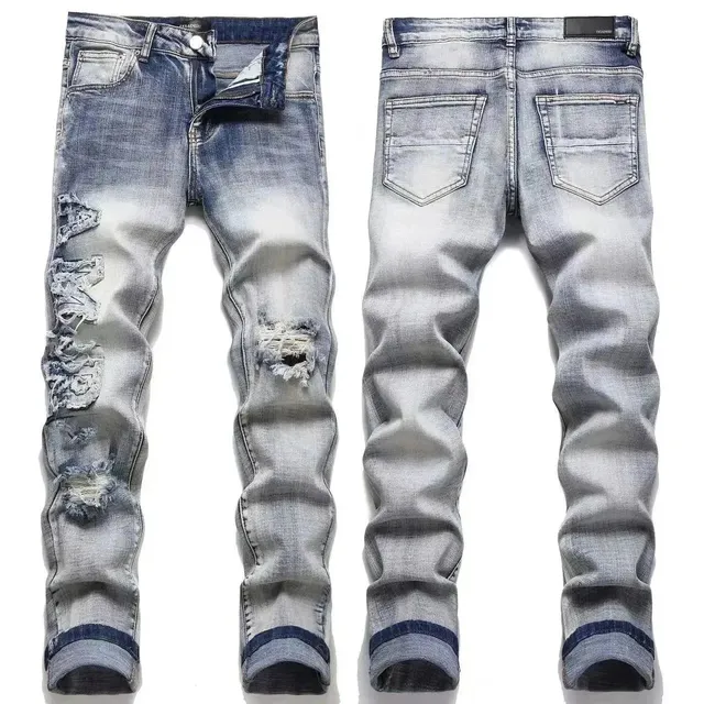 Distressed Slim Fit Jeans Washed Destroyed