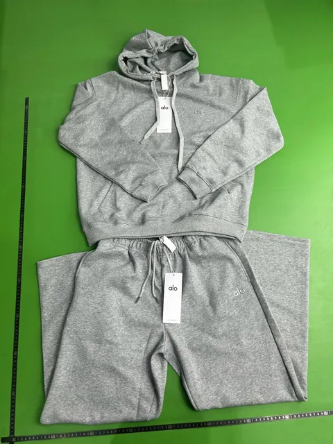 Alo Yoga Hoodie and Jogger Set Heather Grey