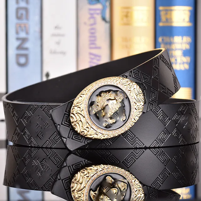 9 # Gold Buckle+Antique Medusa Black
