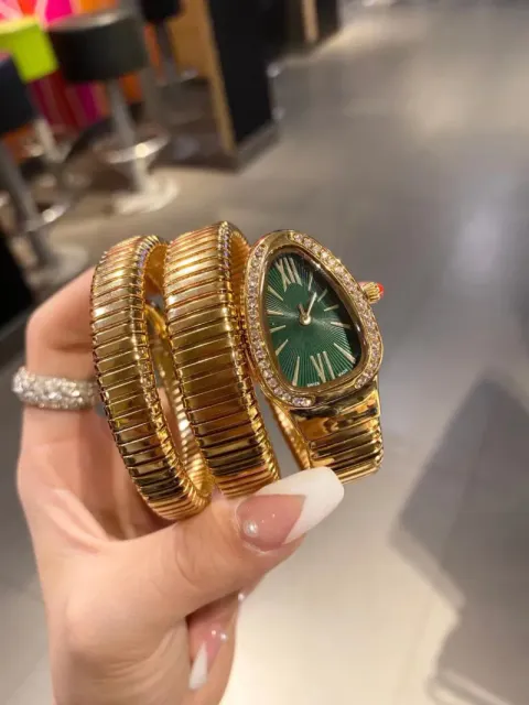 Bulgari Serpenti Green Dial with Diamond Bezel