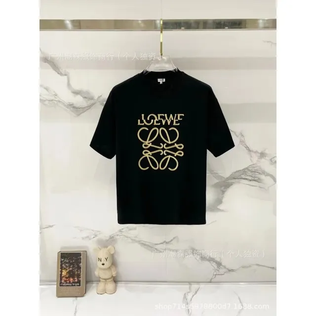 Loewe Logo T-Shirt Gold Anagram Print
