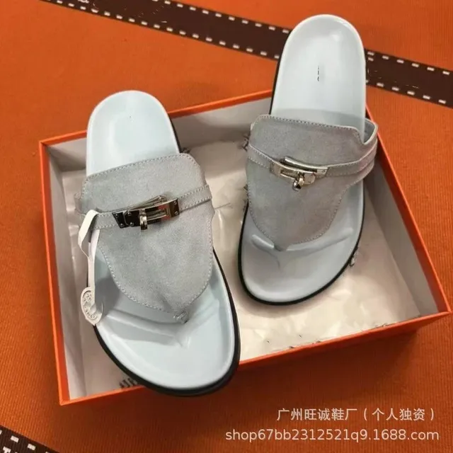 Hermès Oran Sandal Suede with Palladium Hardware