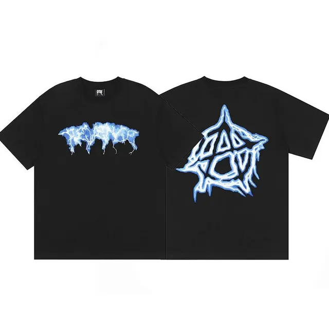 Corteiz Graphic Tee Lightning Wolf and Star Logo
