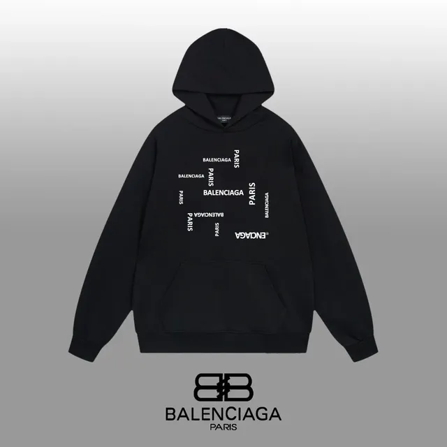 Balenciaga Logo Print Hoodie Multi-Logo