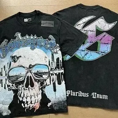 Graphic Tee Skull with Sunglasses Print