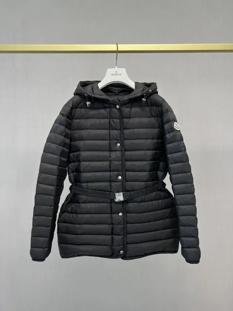 Moncler Quilted Hooded Jacket Belted