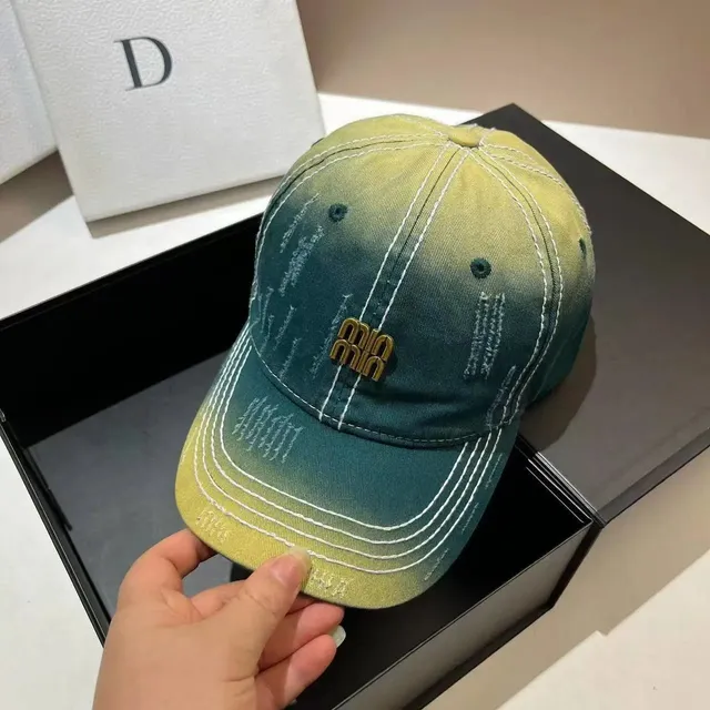 Miu Miu Baseball Cap Gradient Washed Denim