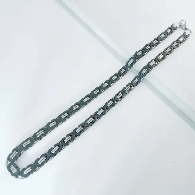 钢间黑色项链8mm*60cm