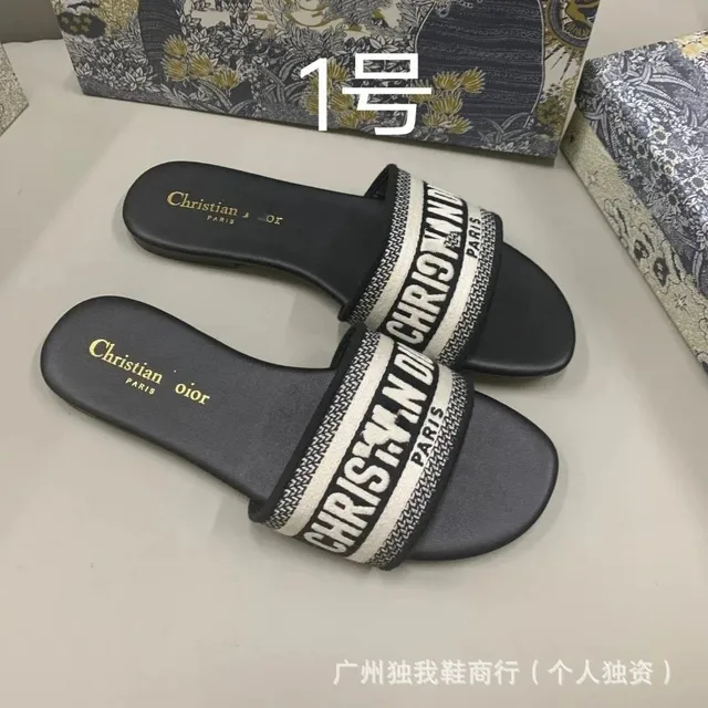 Dior Slide Sandal Oblique Logo Strap