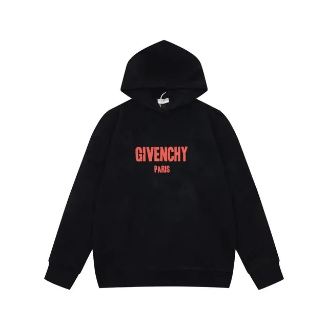 Givenchy Logo Hoodie Black with Red Logo