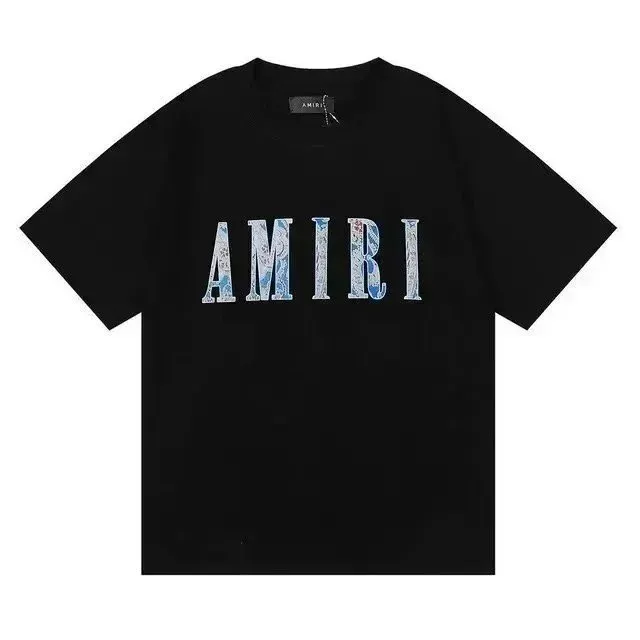 Amiri Logo Tee Paisley Print Logo