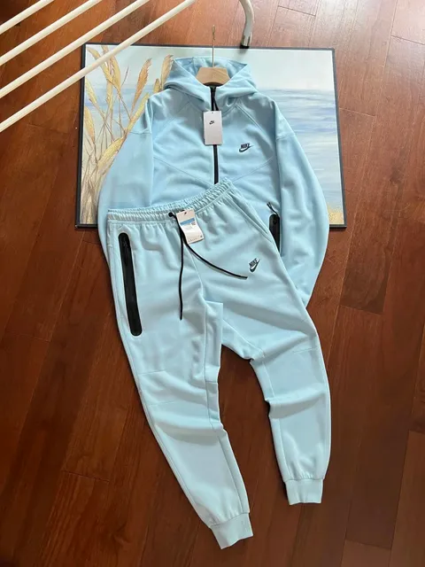 Nike Tech Fleece Hoodie and Joggers Light Blue