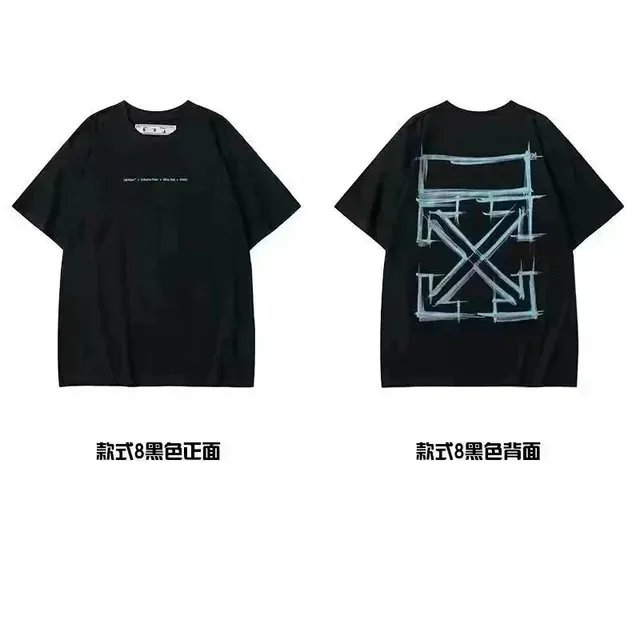 Off-White Arrow Graphic Tee Black with Light Blue Print
