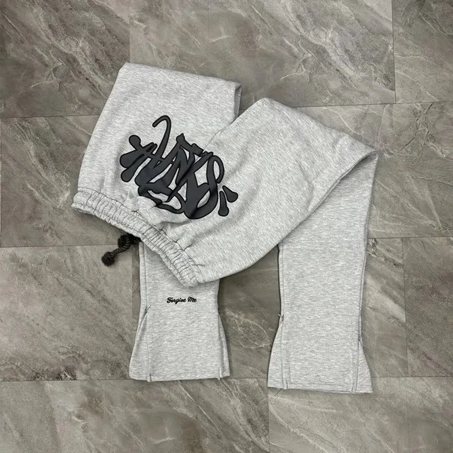 浅麻灰长裤