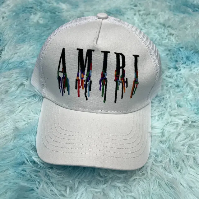 Amiri Trucker Cap Drip Logo White