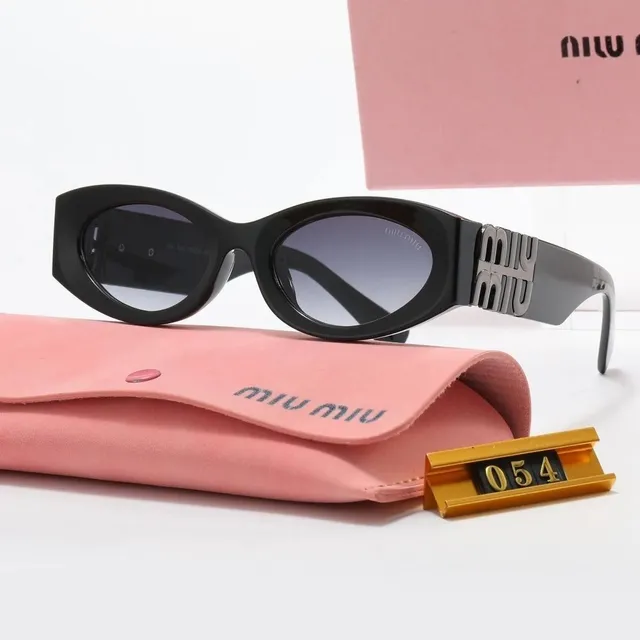 Miu Miu Oval Sunglasses Metal Logo Temples