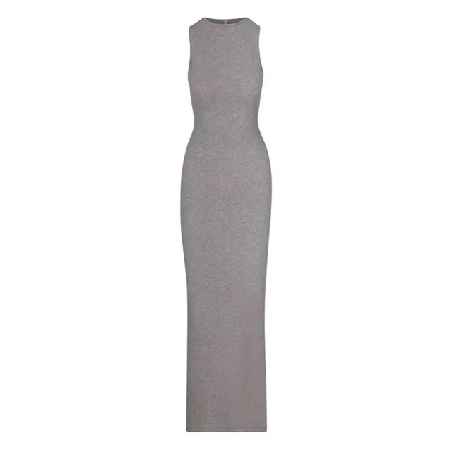 SKIMS Sleek Midi Dress Ribbed Knit
