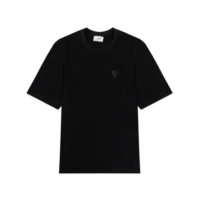 AMI Paris Heart Logo T-Shirt Black