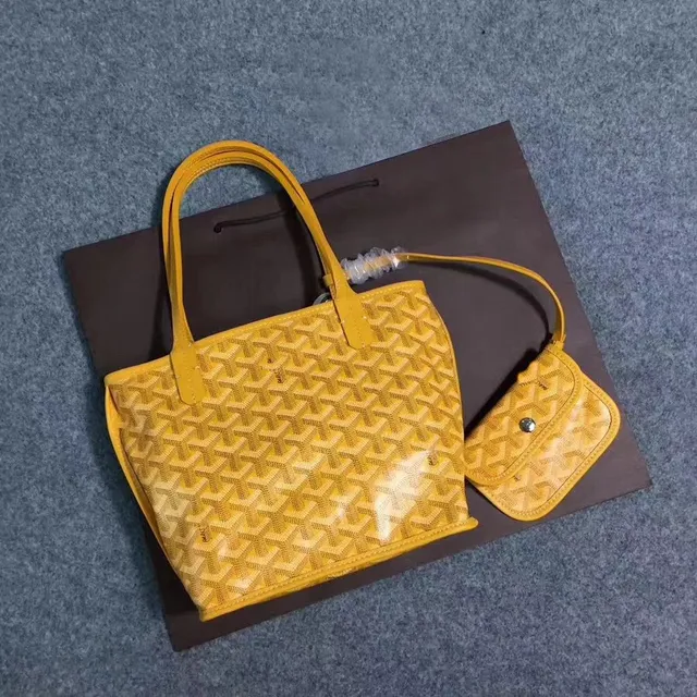 Goyard Saint Louis Tote Yellow Goyardine Canvas