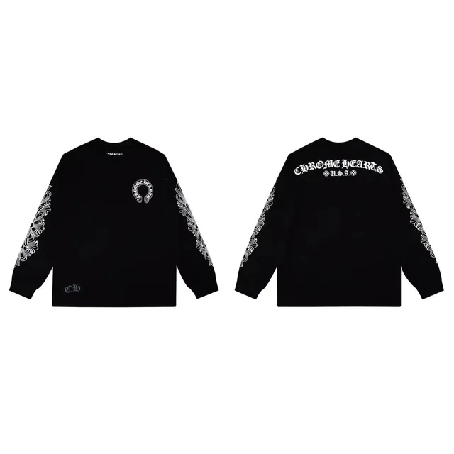 Long Sleeve Tee Chrome Hearts Logo Print