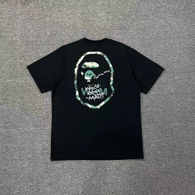 BAPE Graphic Tee WGM World Gone Mad Camo Ape Head