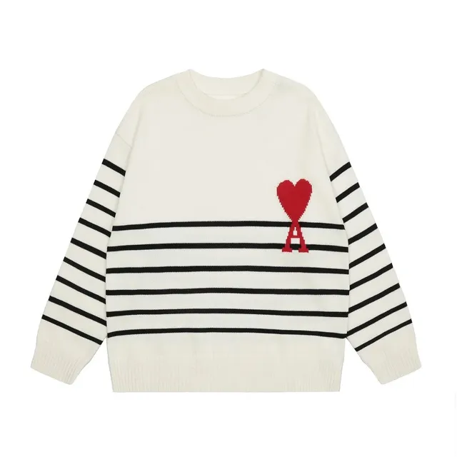 Amiri Knit Sweater Heart Logo Stripe