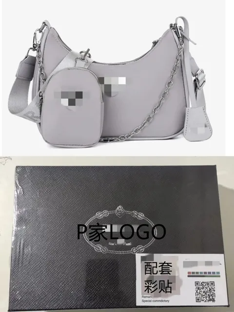 Hobo Bag with Pouch Matte Grey