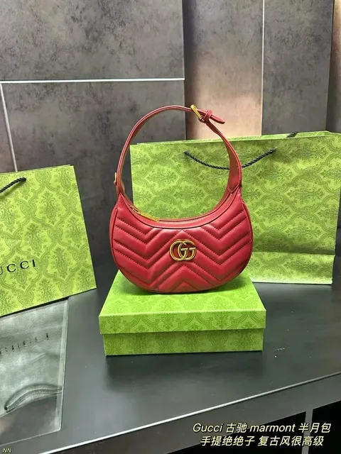 Gucci Marmont Half Moon Bag Quilted Leather