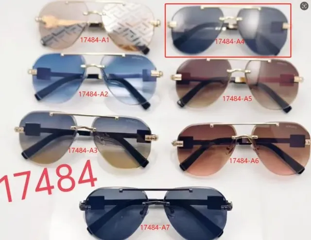 Versace Aviator Sunglasses Metal Frame with Logo Detail