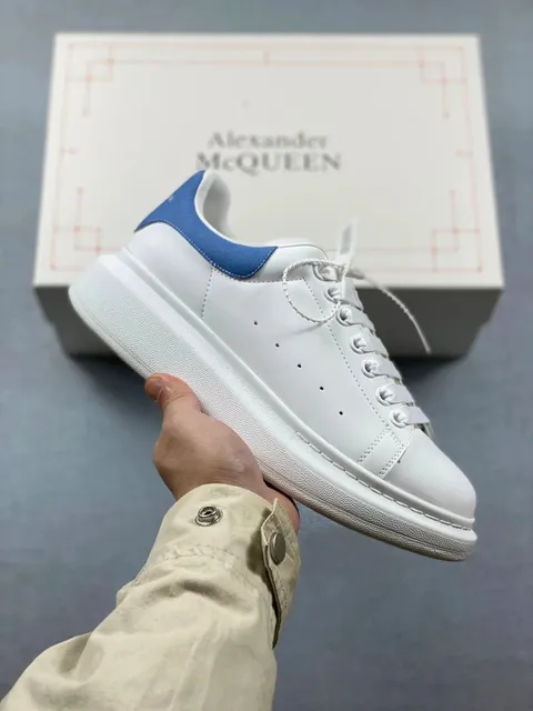 Alexander McQueen Oversized Sneaker White with Navy Heel Tab