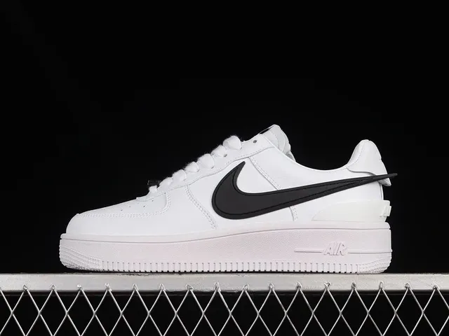Nike Air Force 1 Low Triple White with Black Swoosh