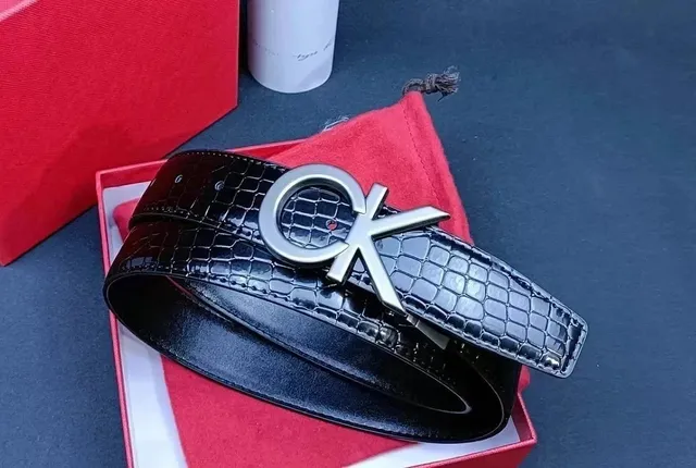 Calvin Klein CK Logo Belt Crocodile-Embossed