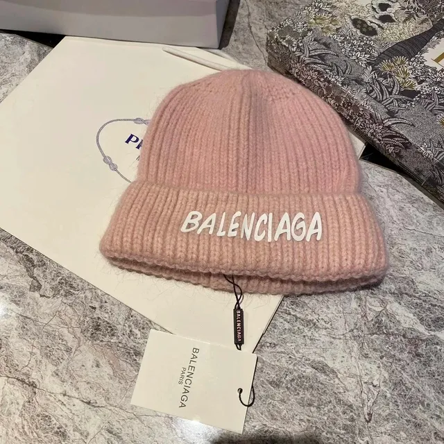 Balenciaga Knit Beanie Logo Embroidered