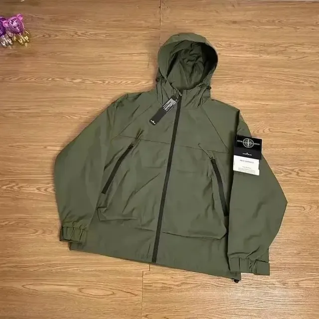 Stone Island Hooded Jacket Olive Green