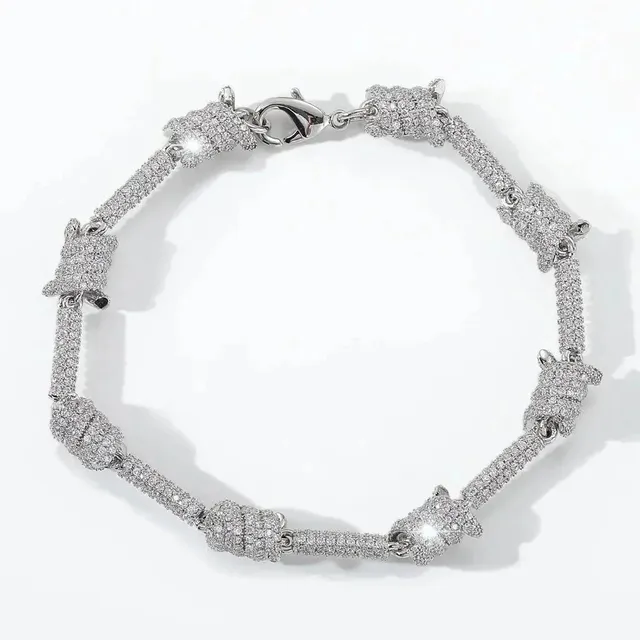 Chrome Hearts Dog Head Bracelet Micro Pave