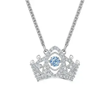 White gold crown necklace