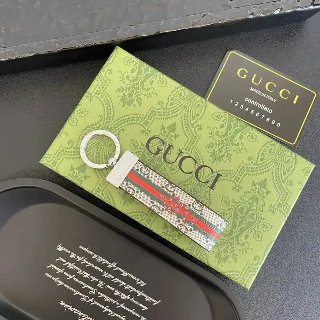 Gucci Webbing Keychain GG Marmont Webbing