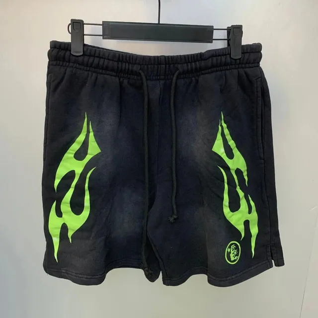 Hellstar Flame Shorts Neon Flame Print