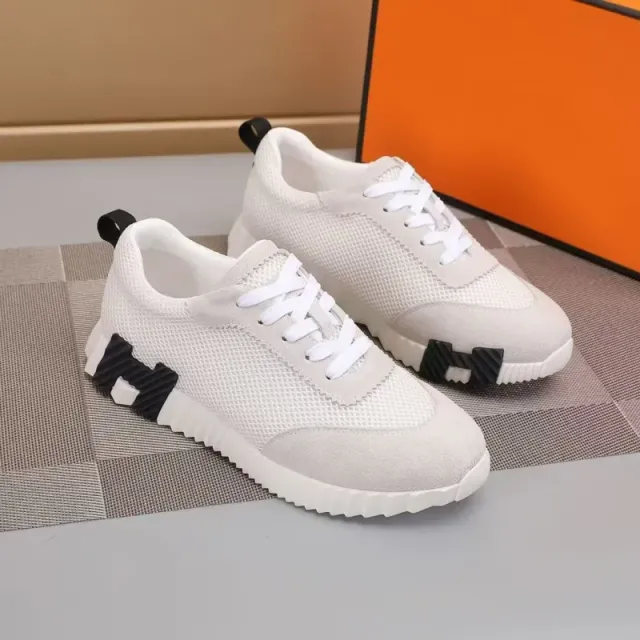 Hermès H-Logo Sneaker White Mesh with Black H