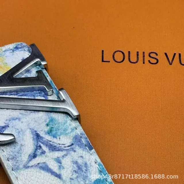 Louis Vuitton LV Belt Marbled Blue Print