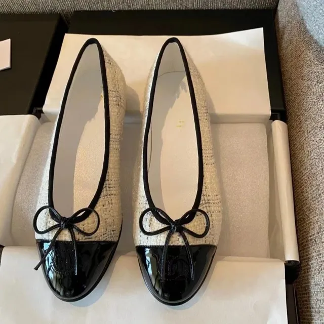 Chanel Tweed Loafer Two-Tone Bow