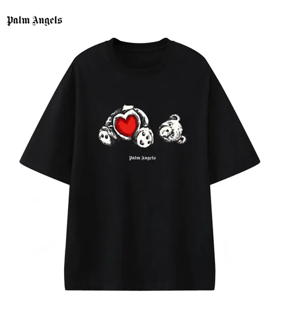 Palm Angels Graphic Tee Bear with Heart Print