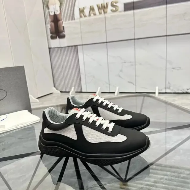 Prada Re-Nylon Trainer Black and White