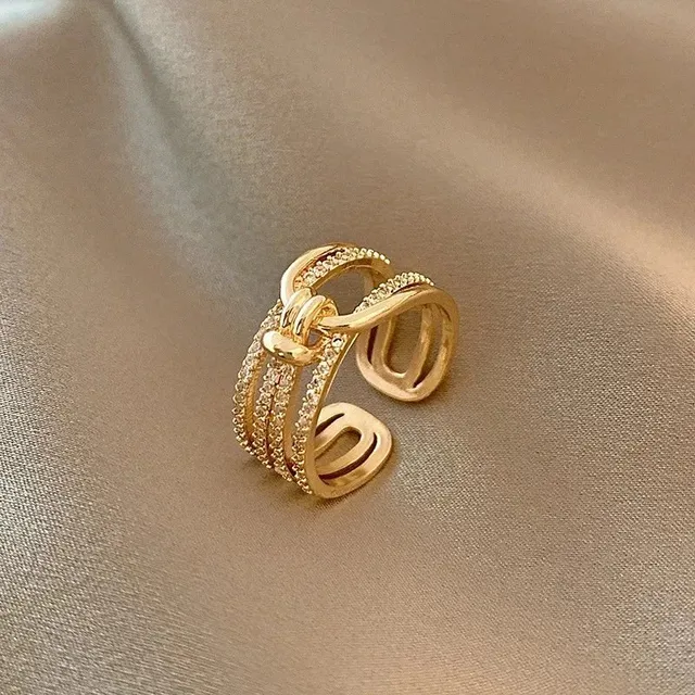 Tiffany & Co. Multi-Band Ring Crystal-Embellished Knot Design