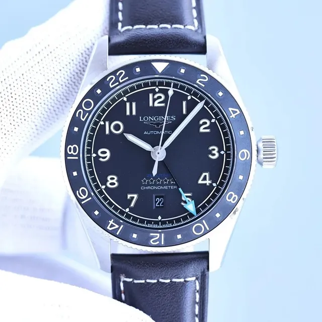Longines Automatic Chronometer Black Dial with Blue Seconds Hand