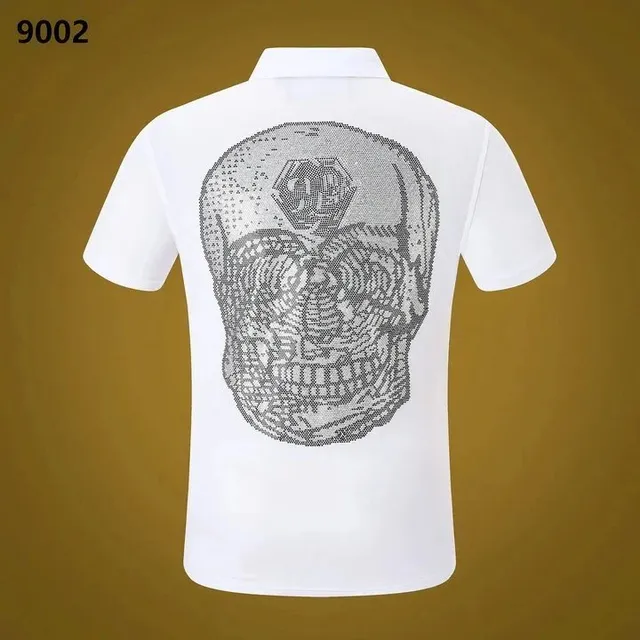 Balenciaga Polo Shirt Crystal Skull Print